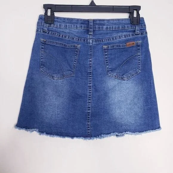 Joe's Jeans Distressed Frayed Hem Classic Denim Jean Skirt Girls Size 14 - Picture 4 of 10